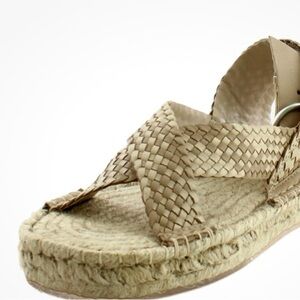 Sam Edelman Tan Espadrille Sandals with Woven Design